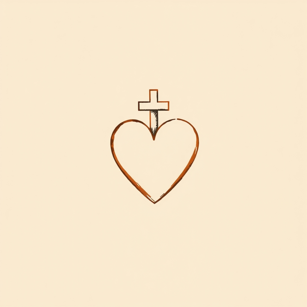 cœur surmonté d'une croix