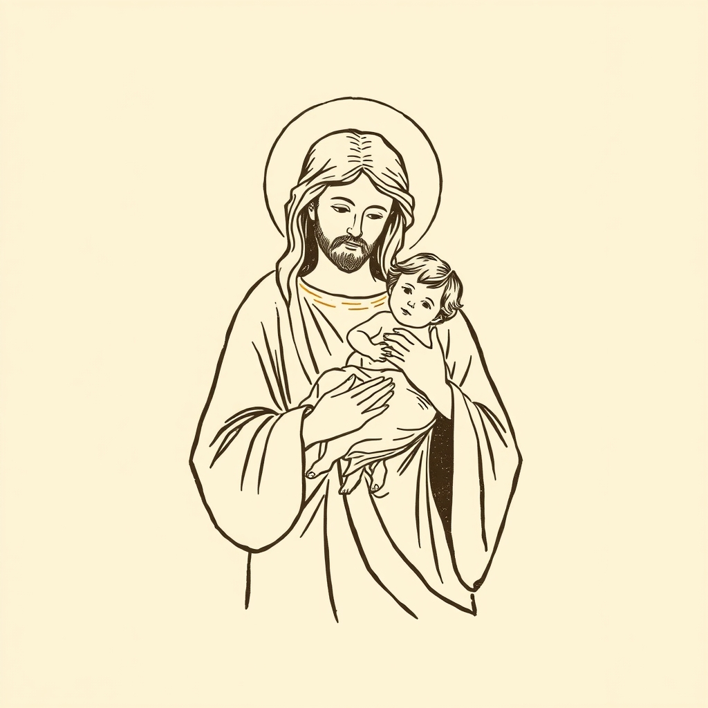 tenant l'Enfant-Dieu