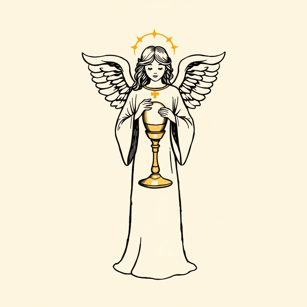Hostie présentée par un ange