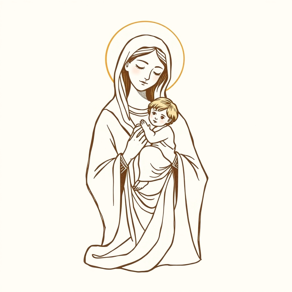 Image de Marie tenant l'enfant Jésus