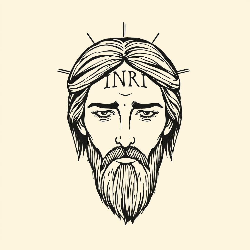 inscription INRI sur le front