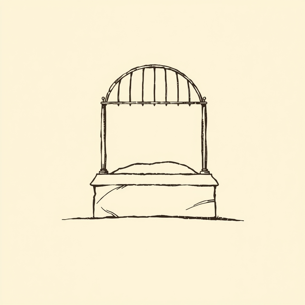 iron grille surrounding his sepulcher