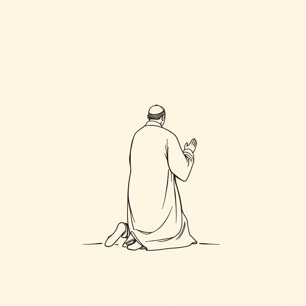 kneeling at the feet of a Pope