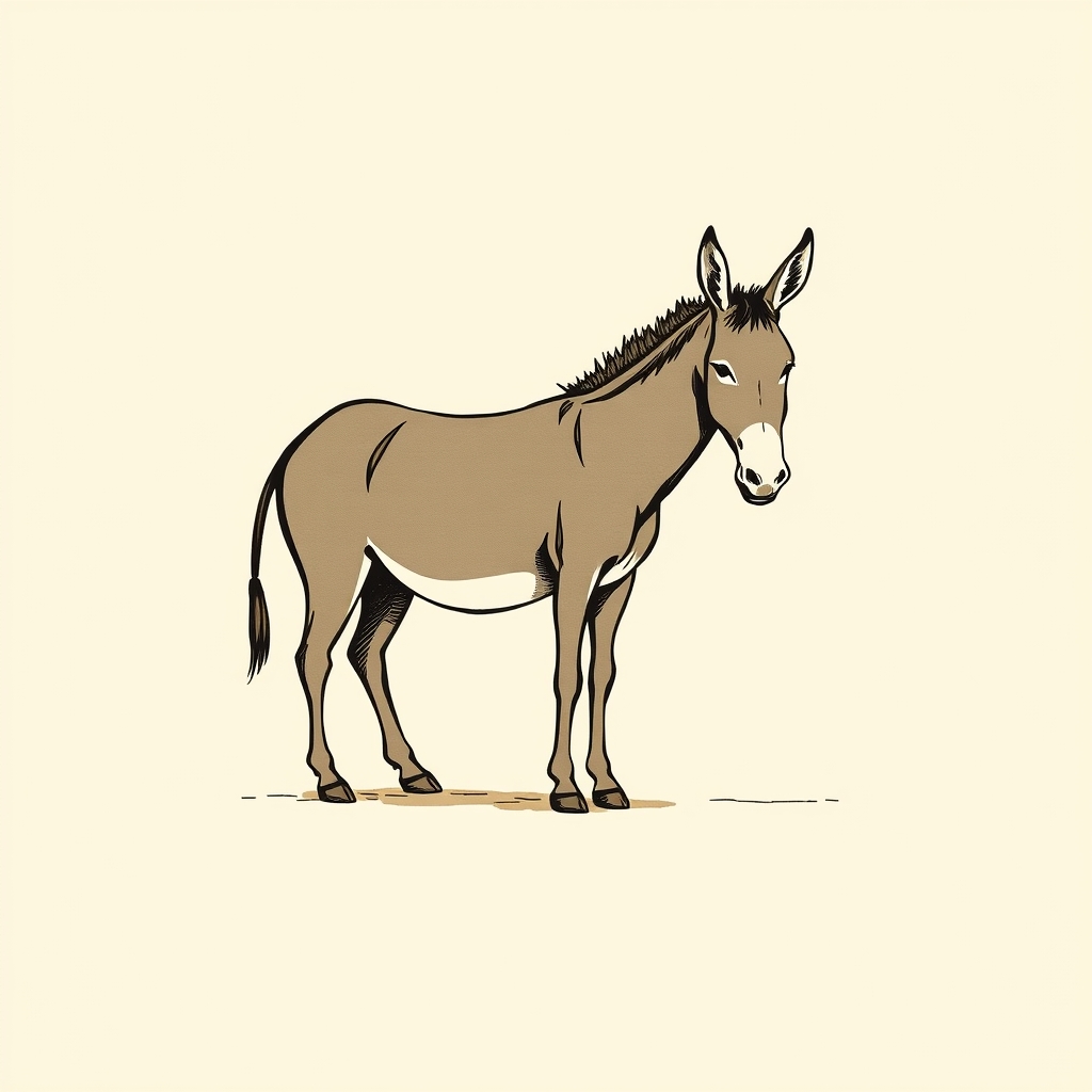 Âne ou mule agenouillée