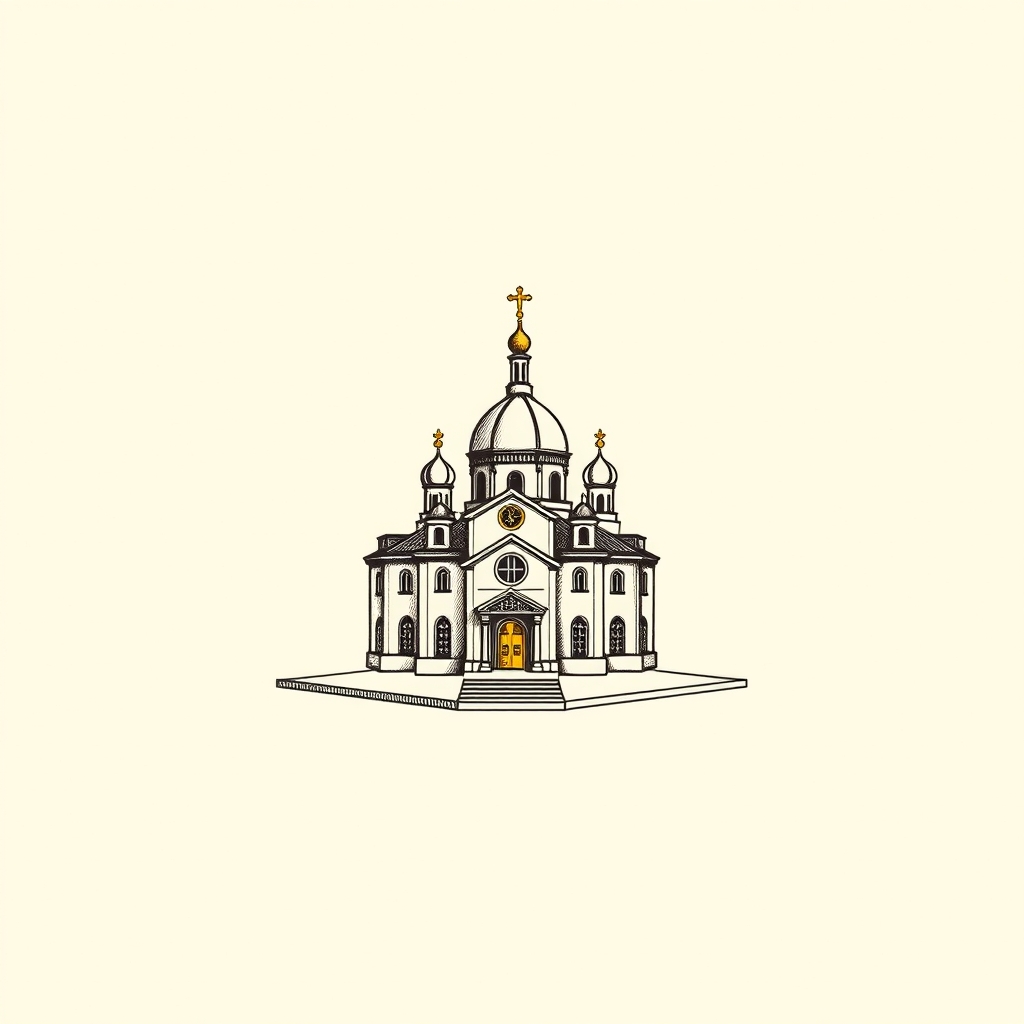 model of a church or monastery