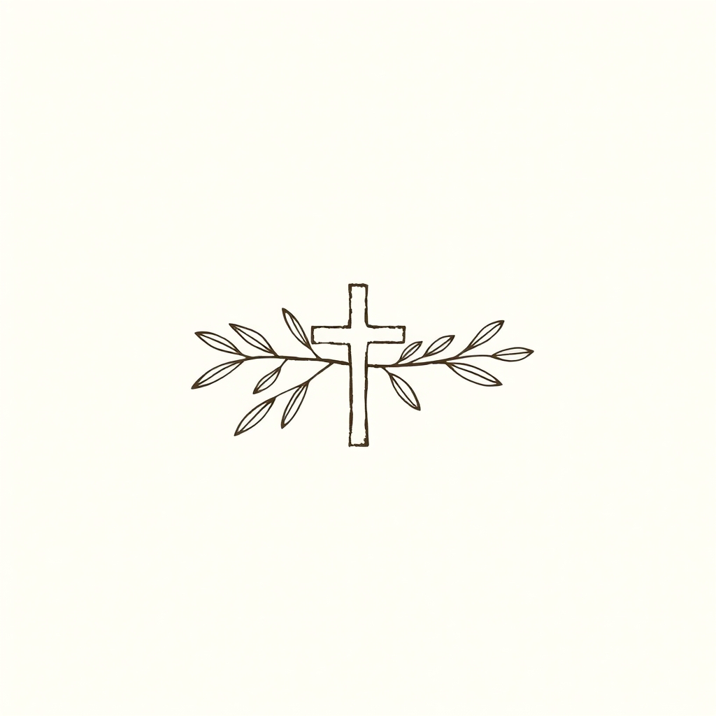 olive branch with crucifix