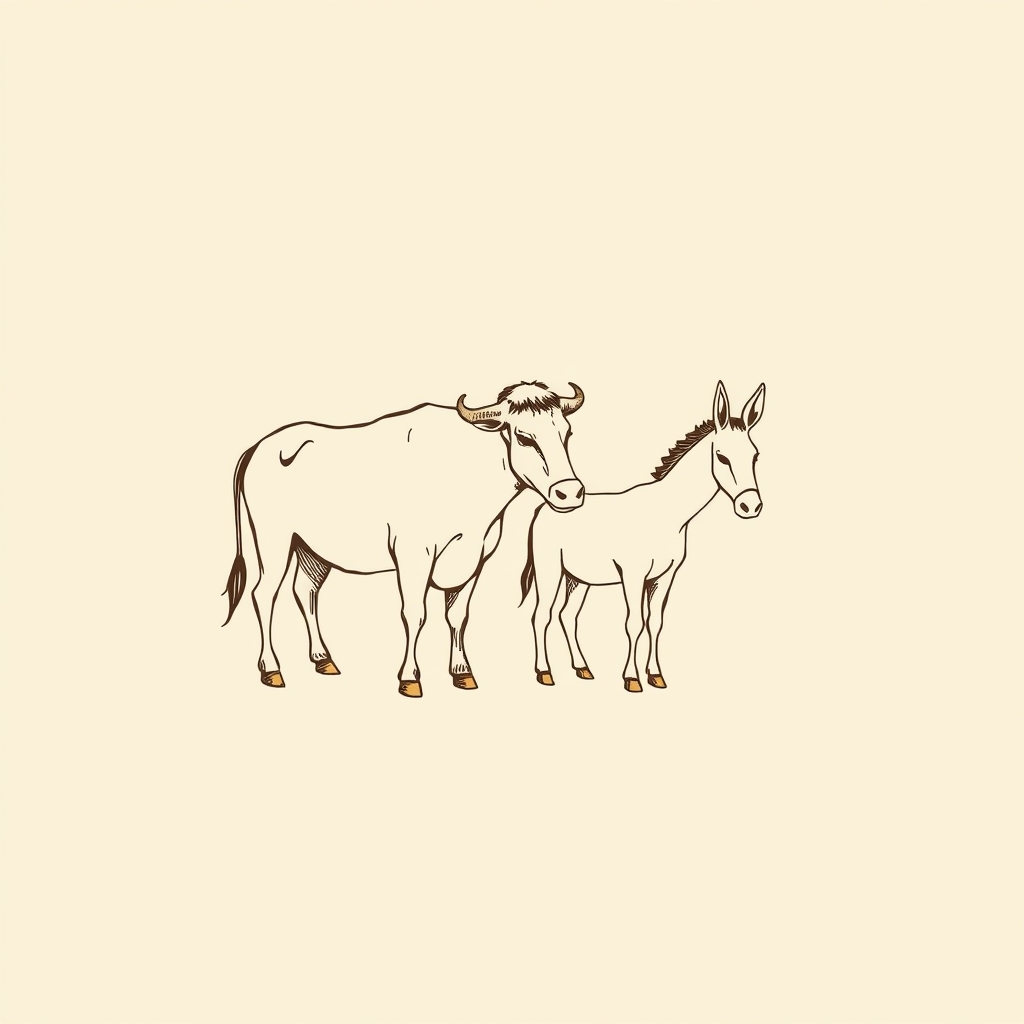 bœuf et âne