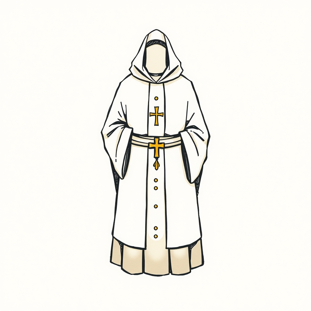 habit de franciscain rapiécé