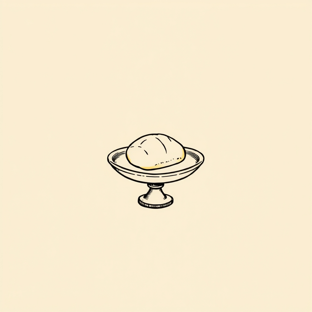 paten with a small loaf of bread