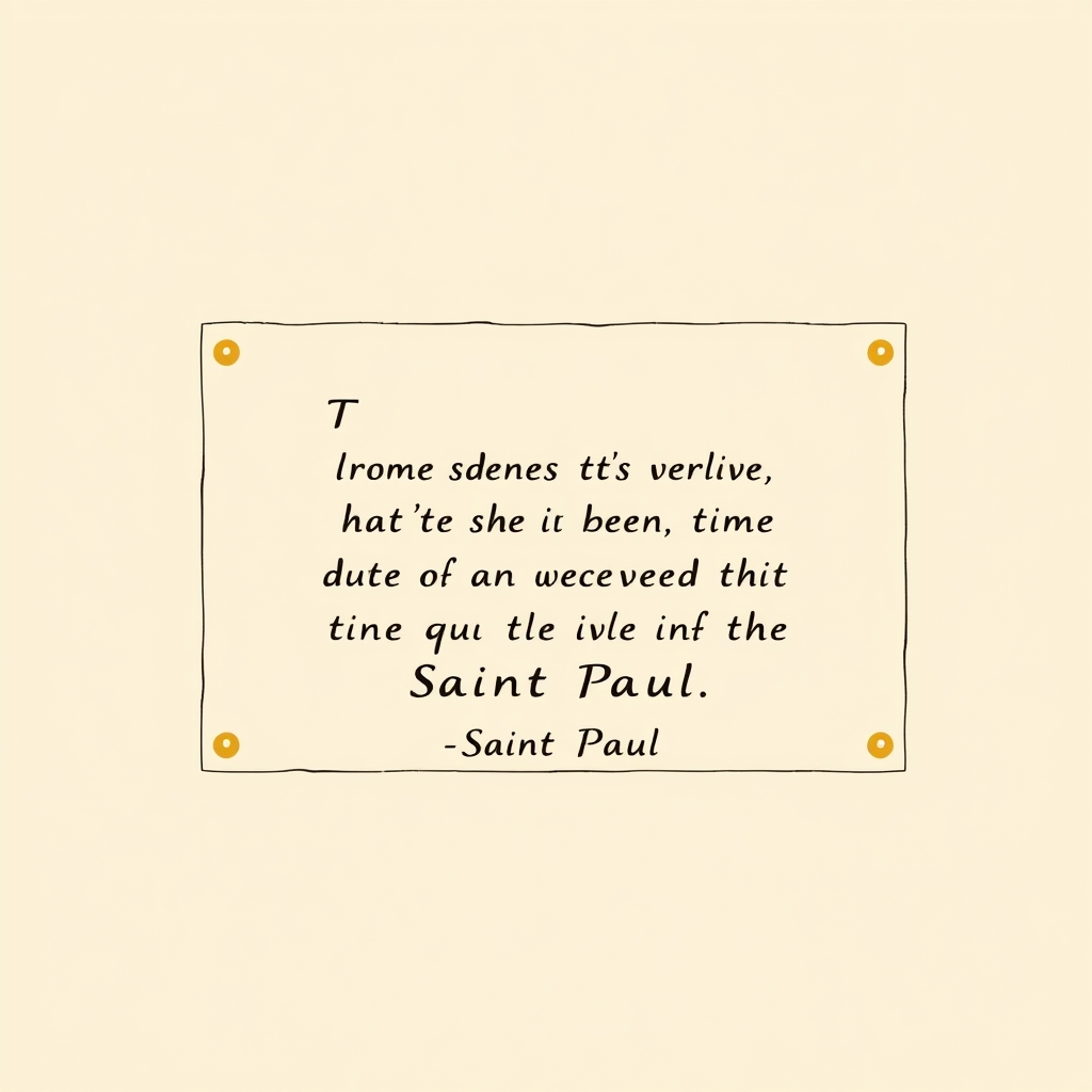 écriteau avec citation de saint Paul