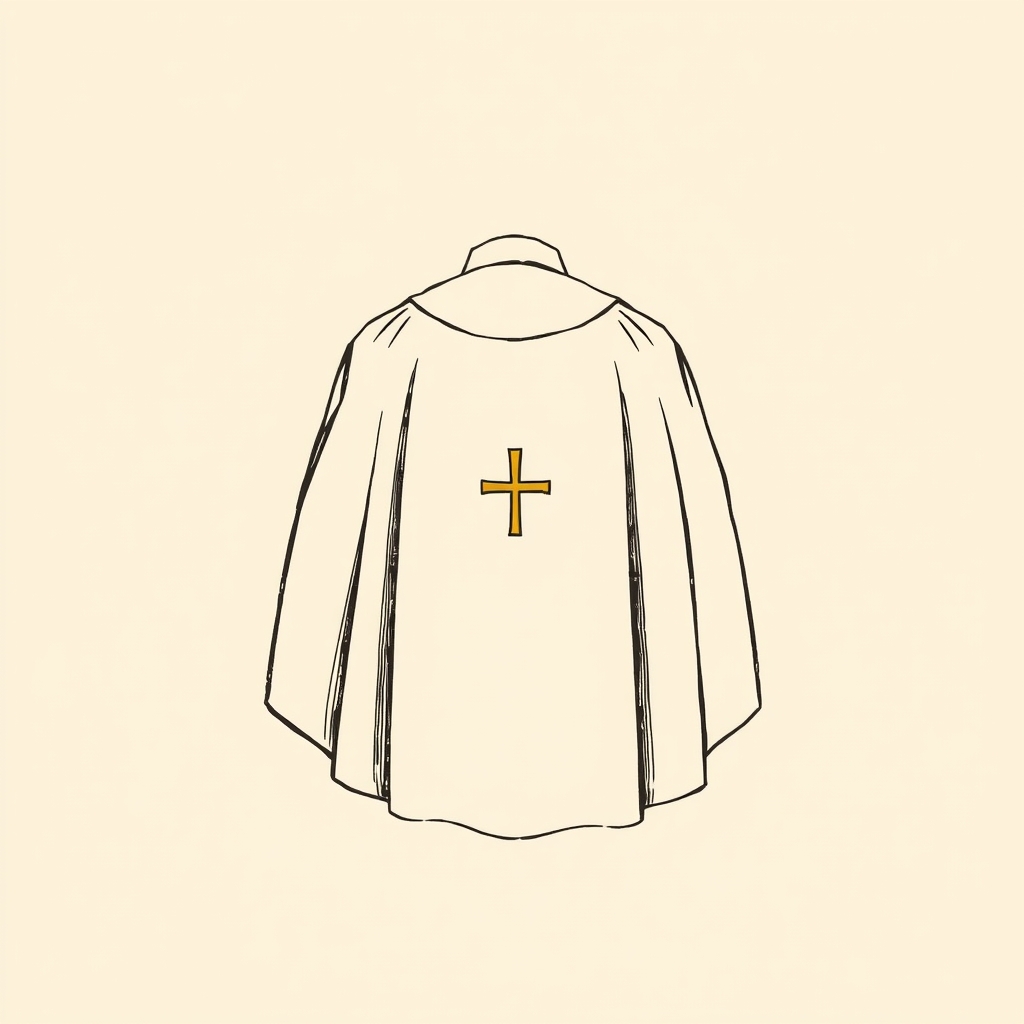 pontifical cope over the arm
