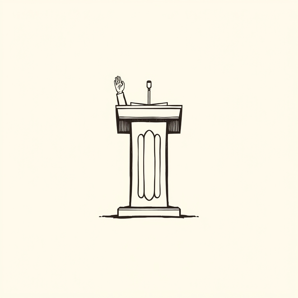 prêchant sur une chaire