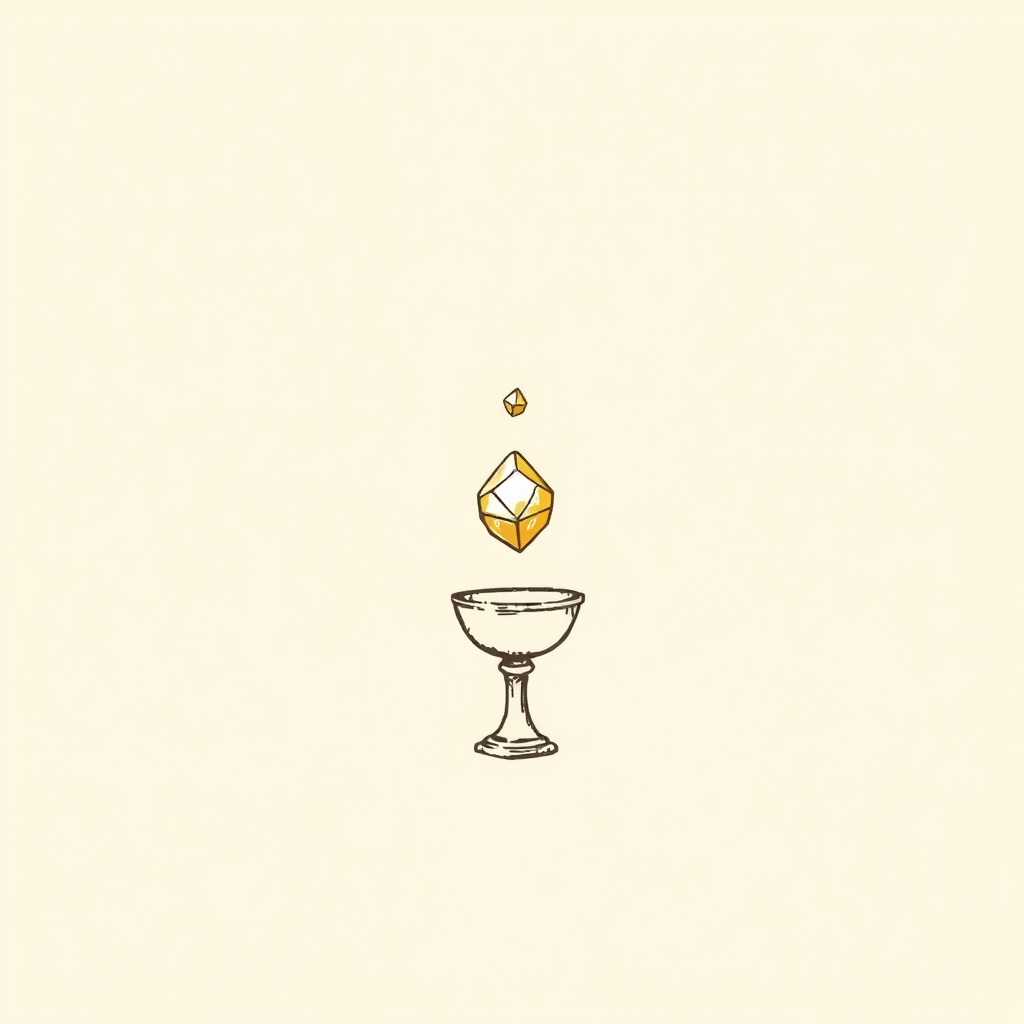 precious stone falling into a chalice