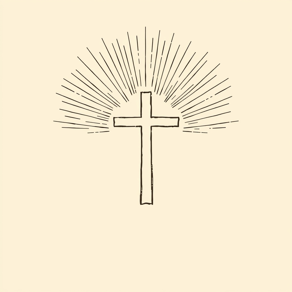 croix éclatante dans le ciel