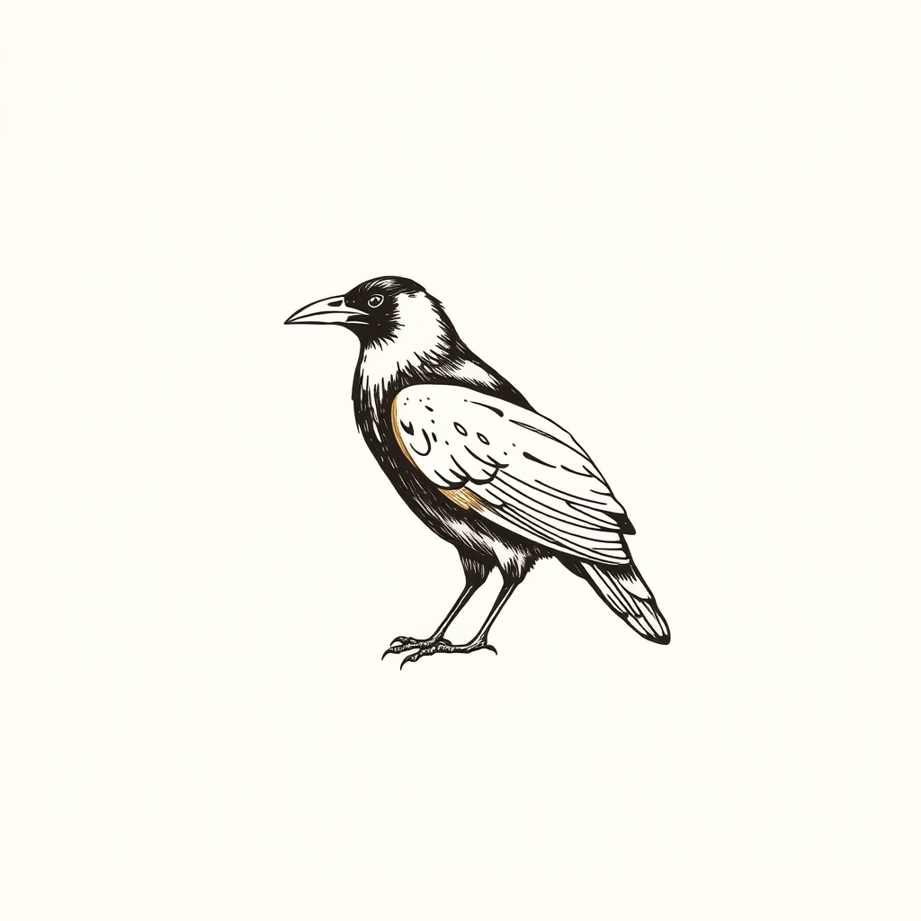 corbeau avec un pain