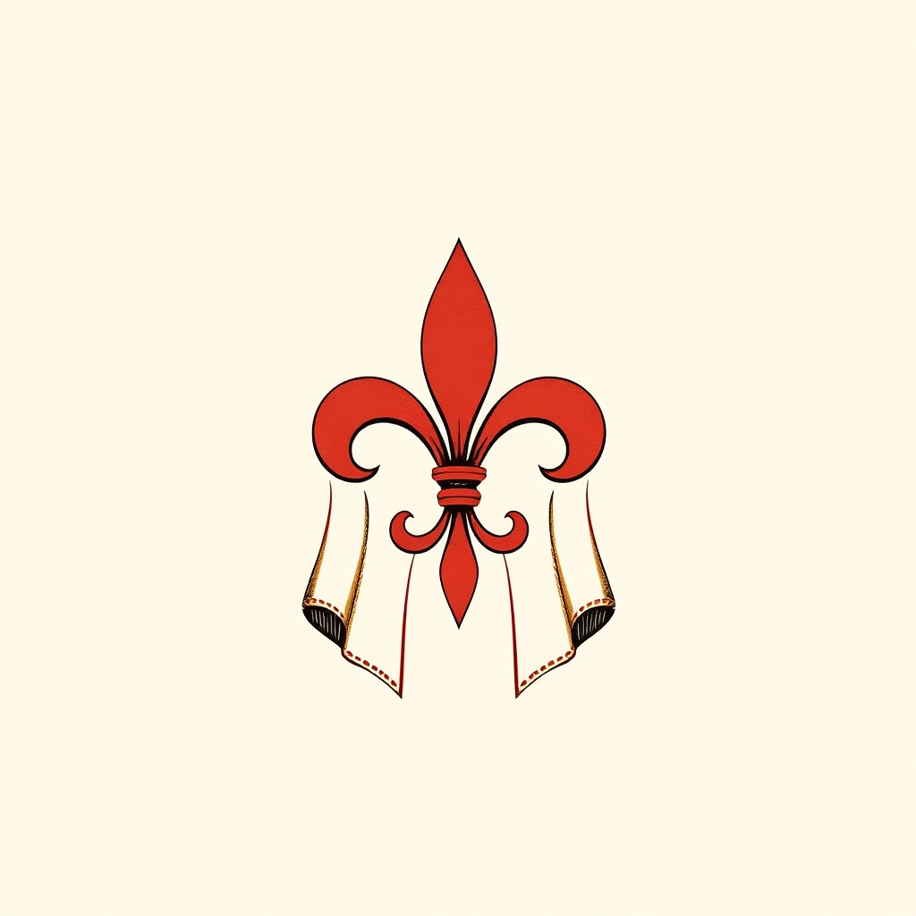 red fleur-de-lis cloak