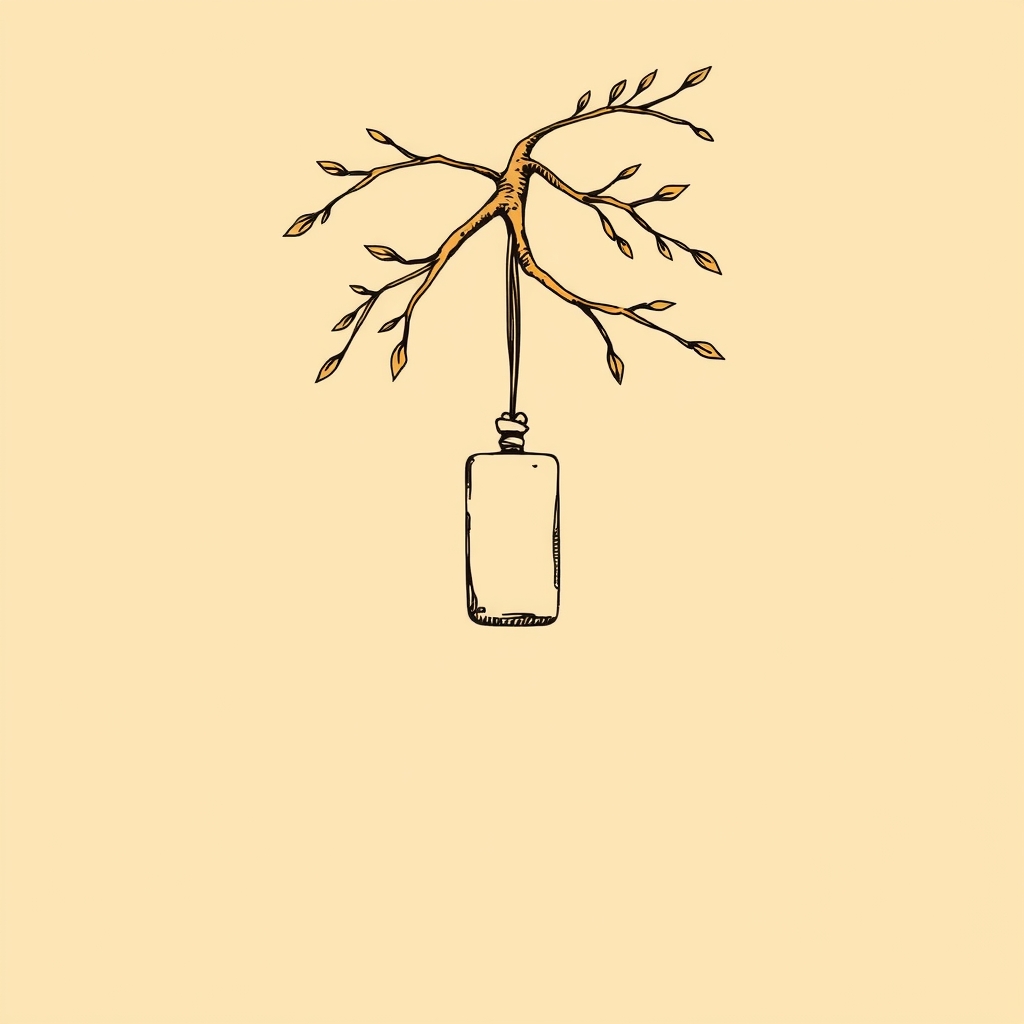 relics hanging from a tree