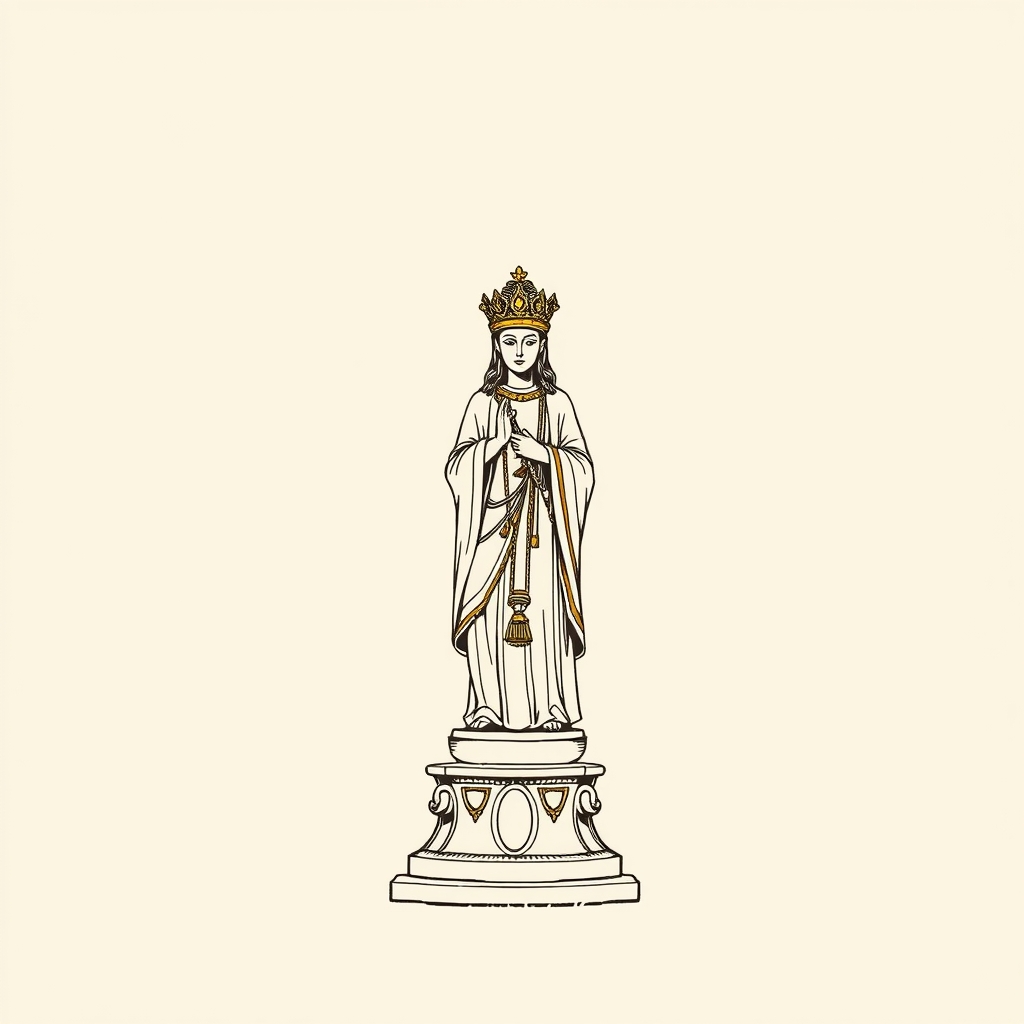 richly decorated statue