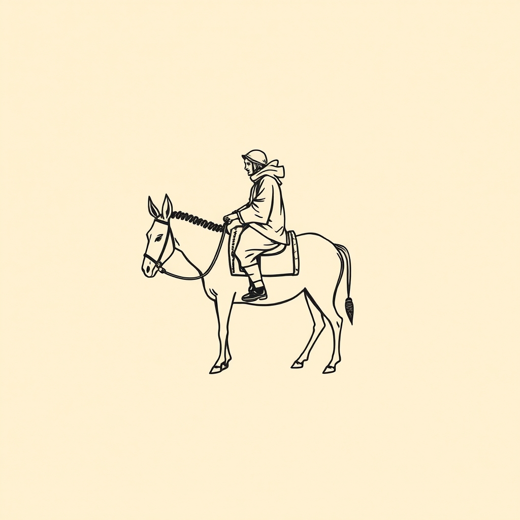 riding a donkey