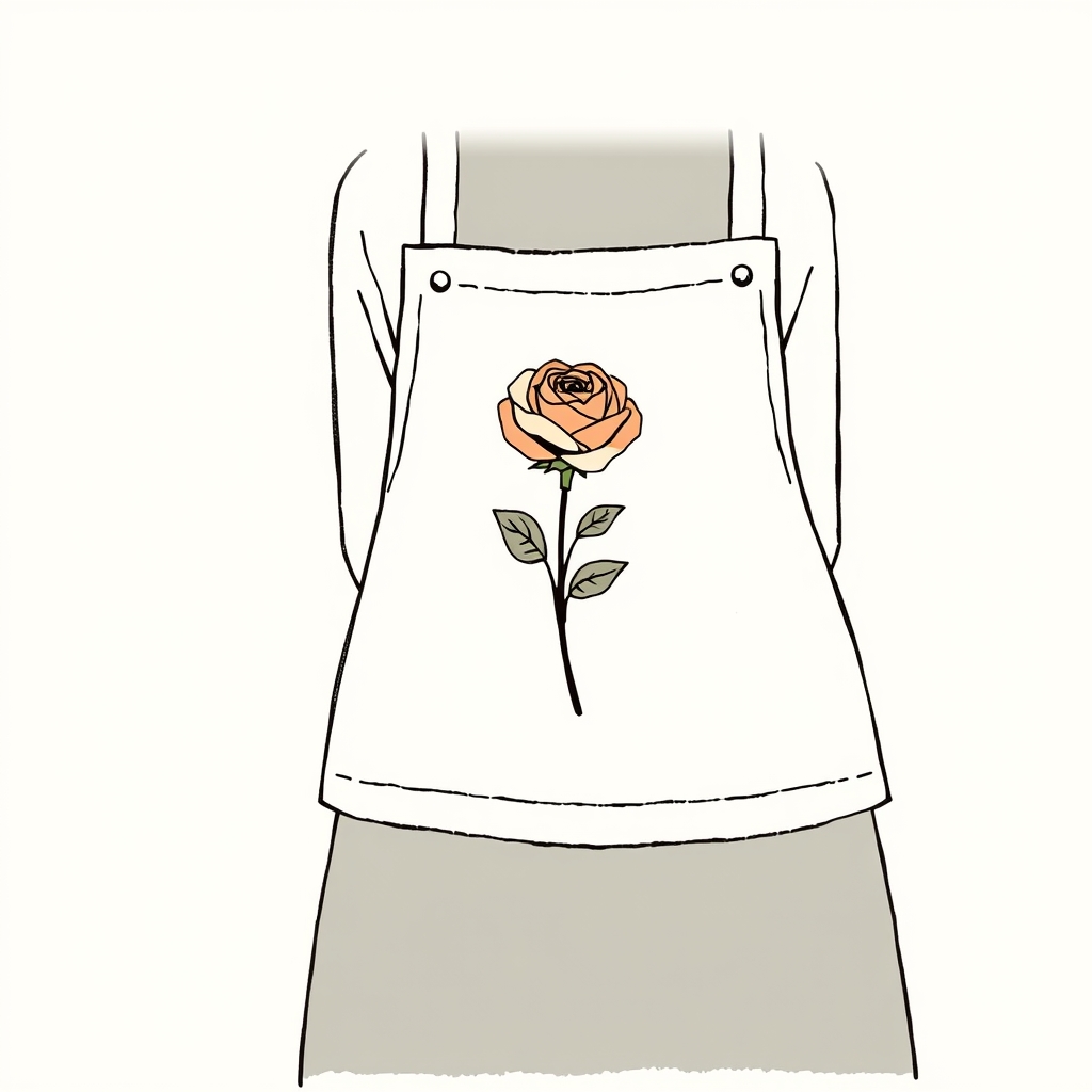 roses dans le tablier