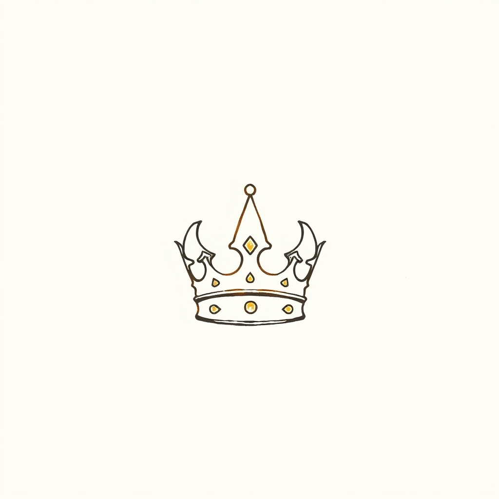 royal crown at his feet