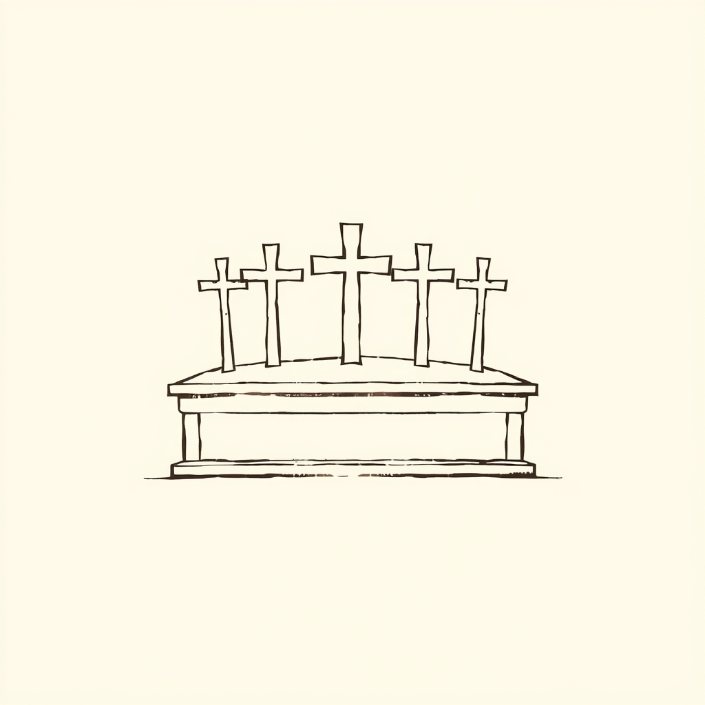 sept croix sur le sarcophage
