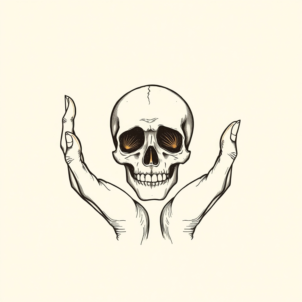 severed head held in hands