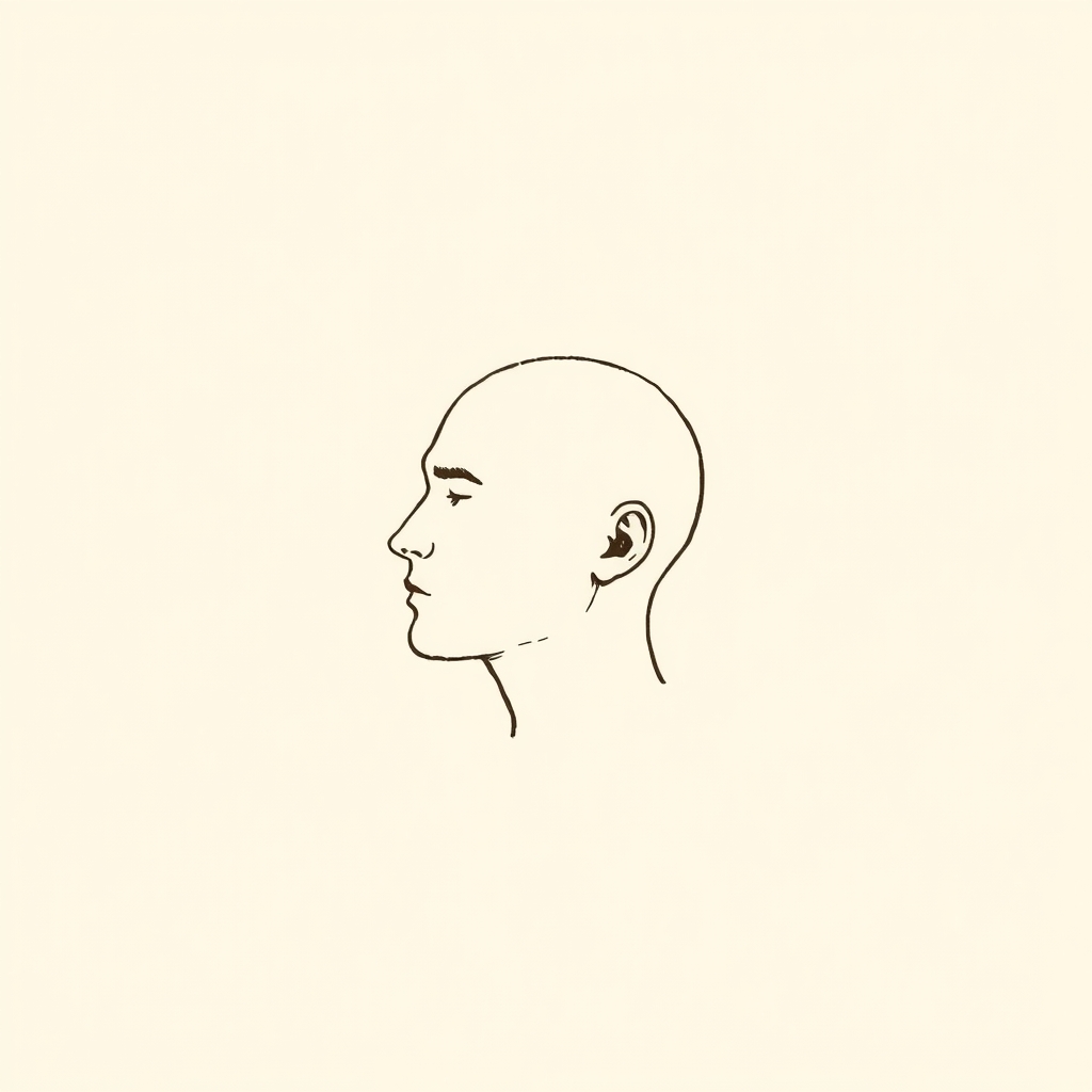 shaved head