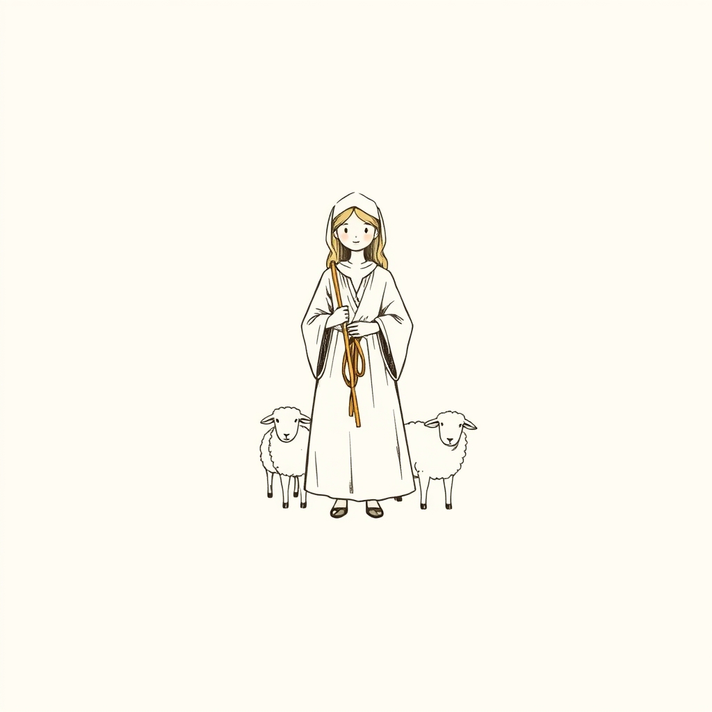 costume de bergère avec moutons