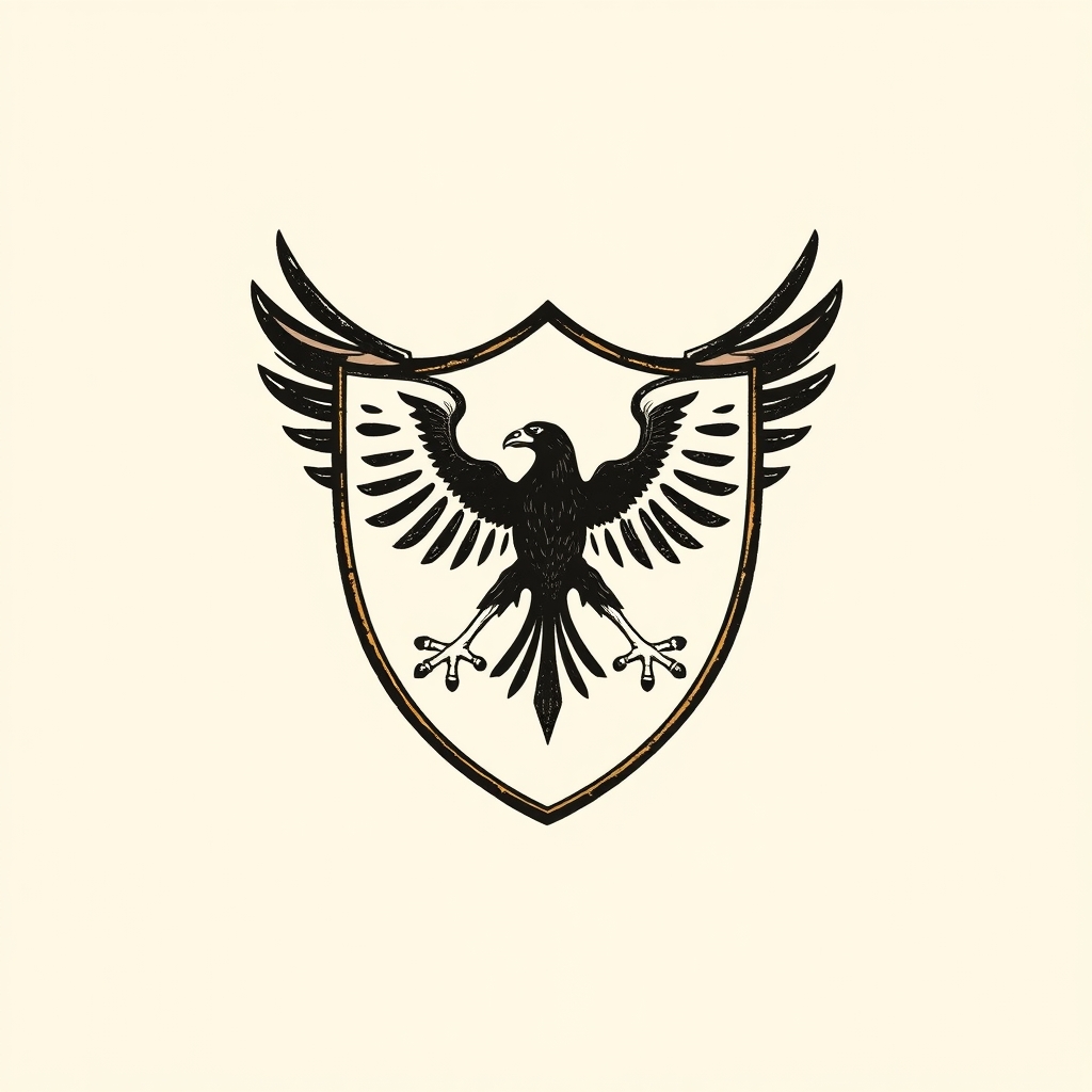 écu avec aigle noir