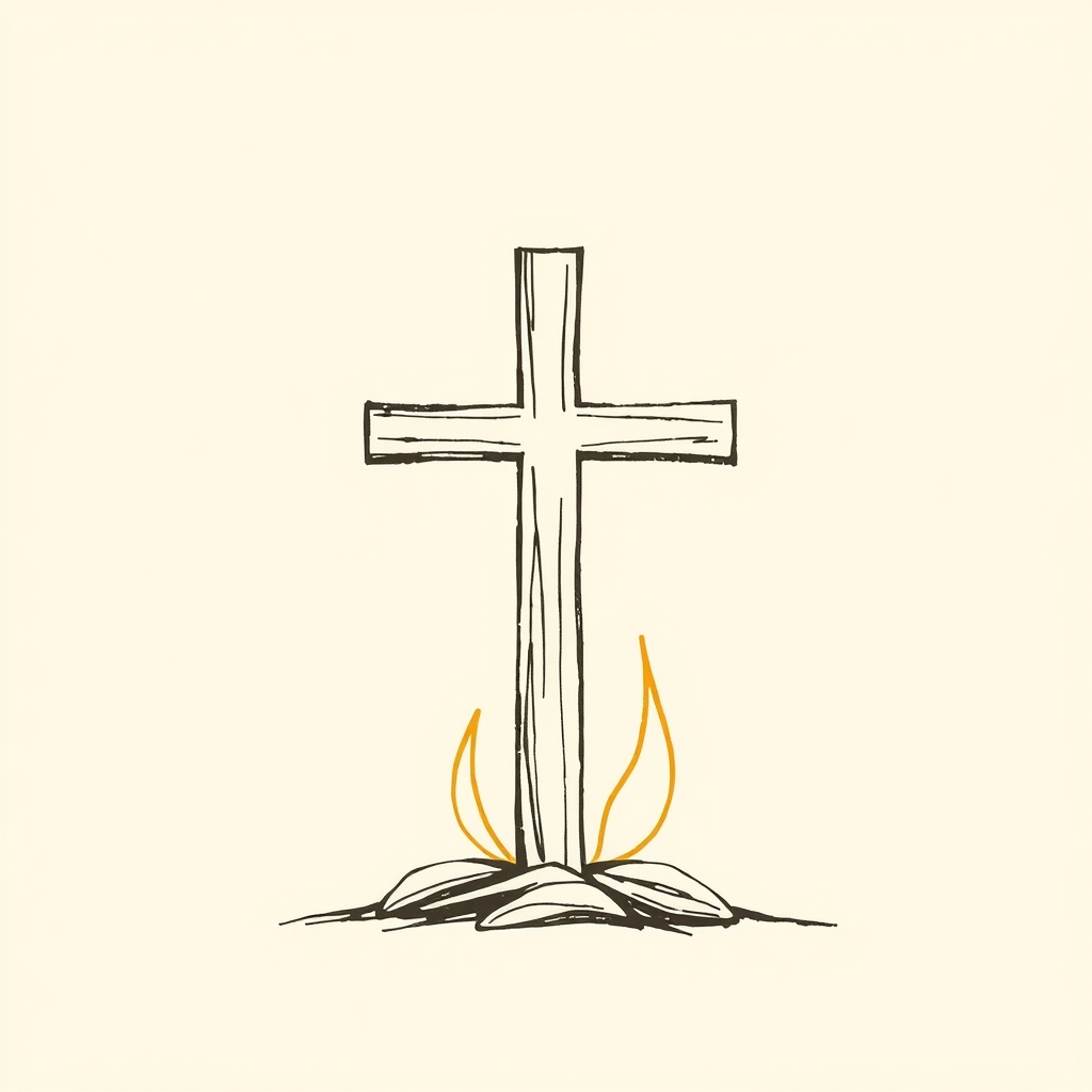 signe de la croix face au feu