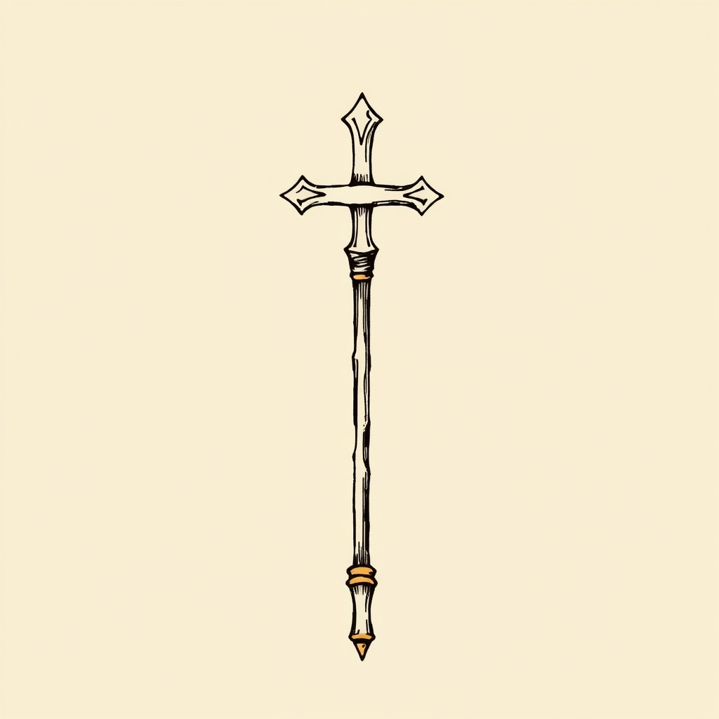 bâton avec crucifix