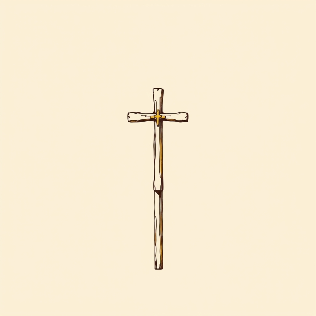 étendard orné d'une croix
