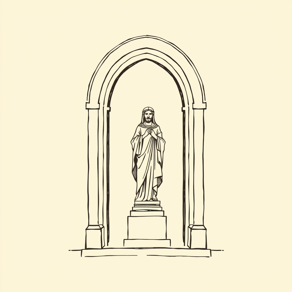 statue à la porte de la Trappe