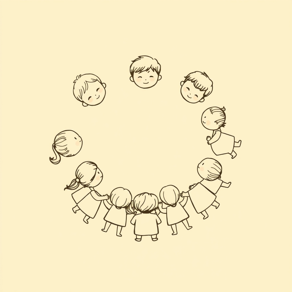 entouré d'enfants