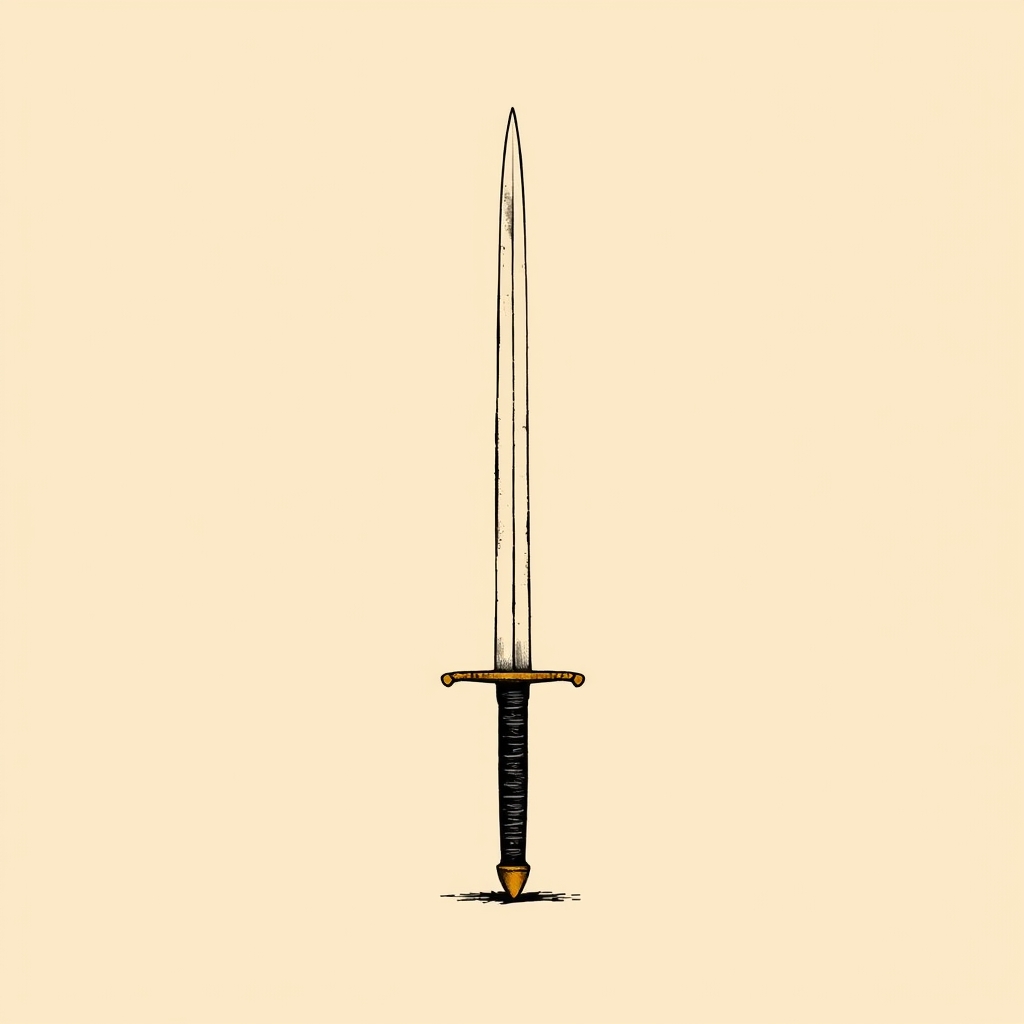 swords at his feet