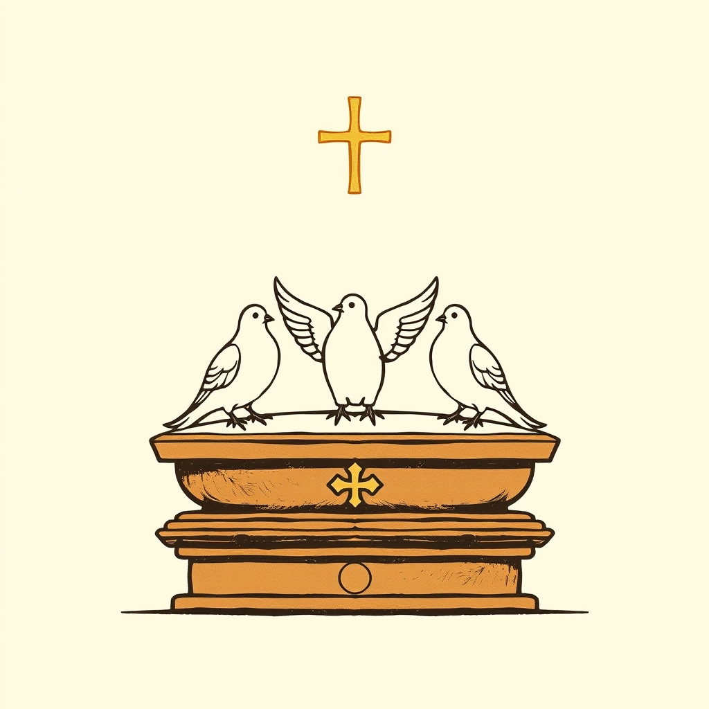 tre colombe sull'altare