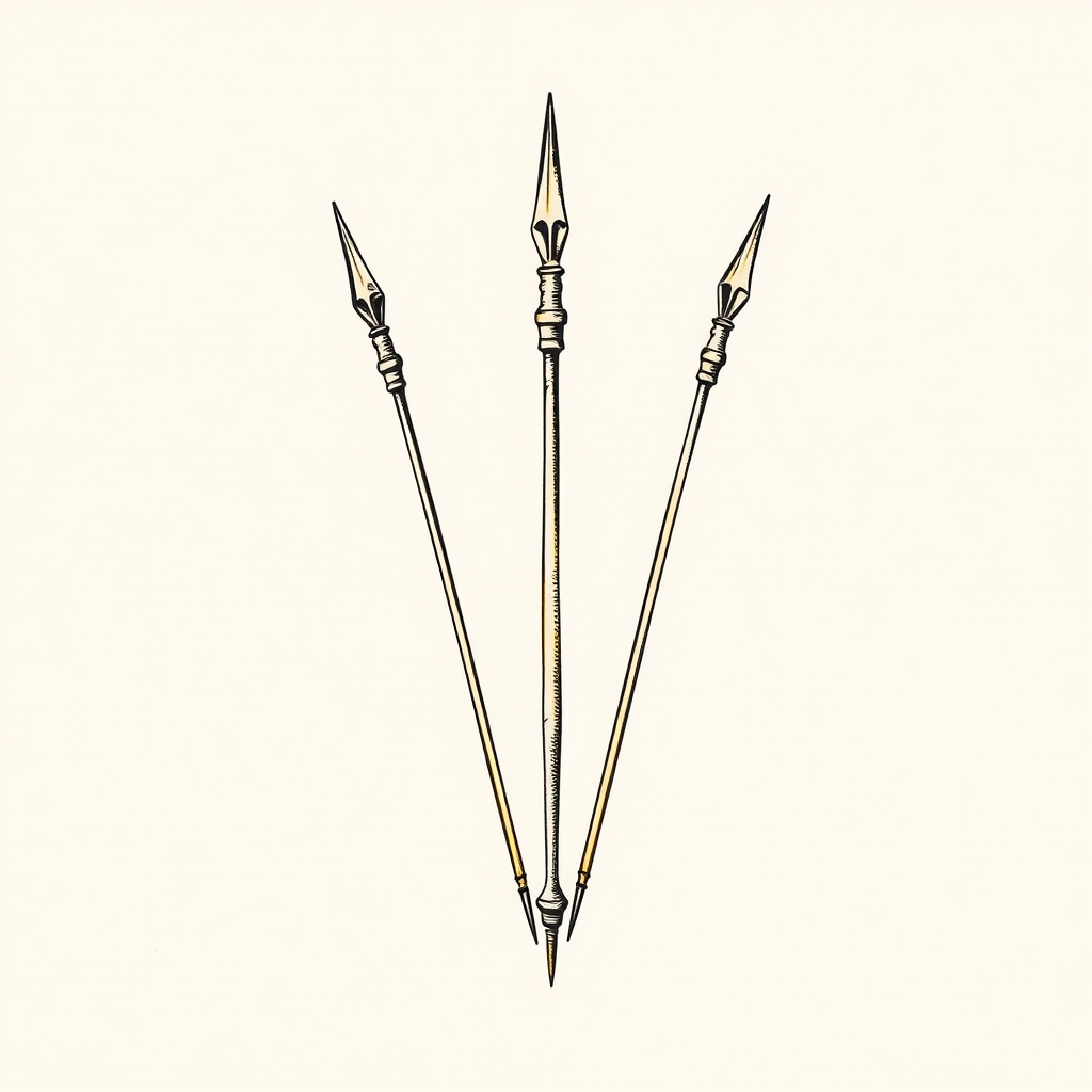 trois lances (Calomnie, Infirmité, Persécution)