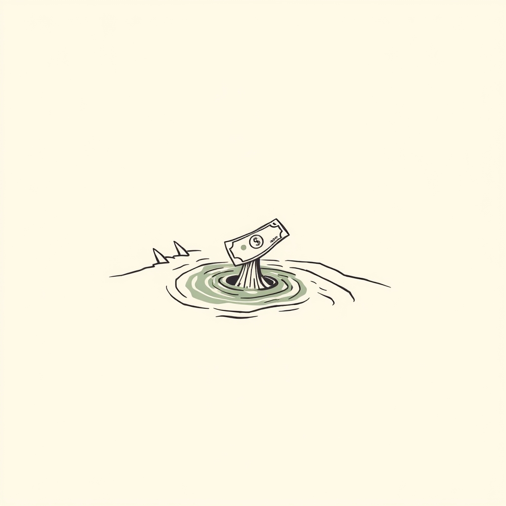 throwing money into a river