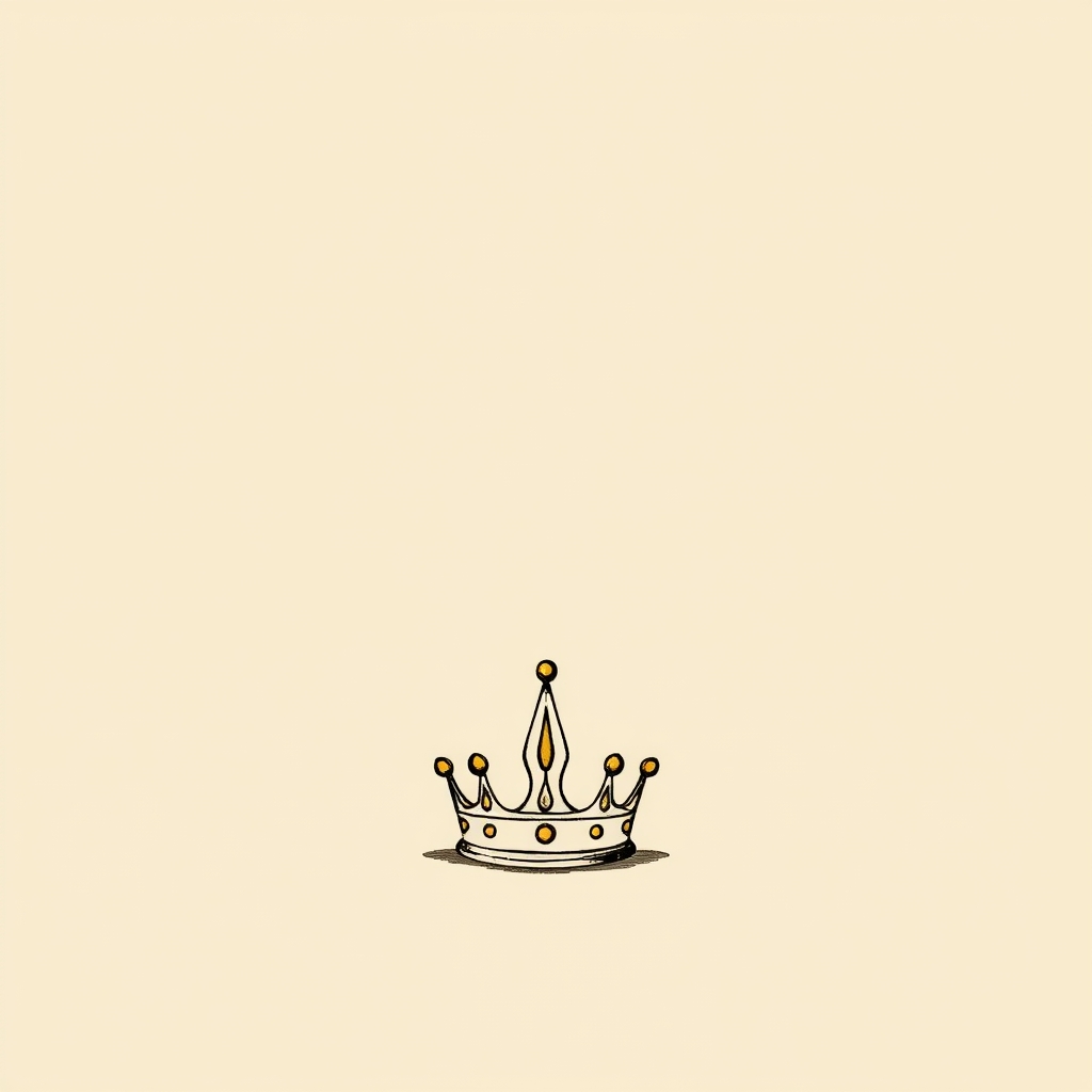 tiara at his feet