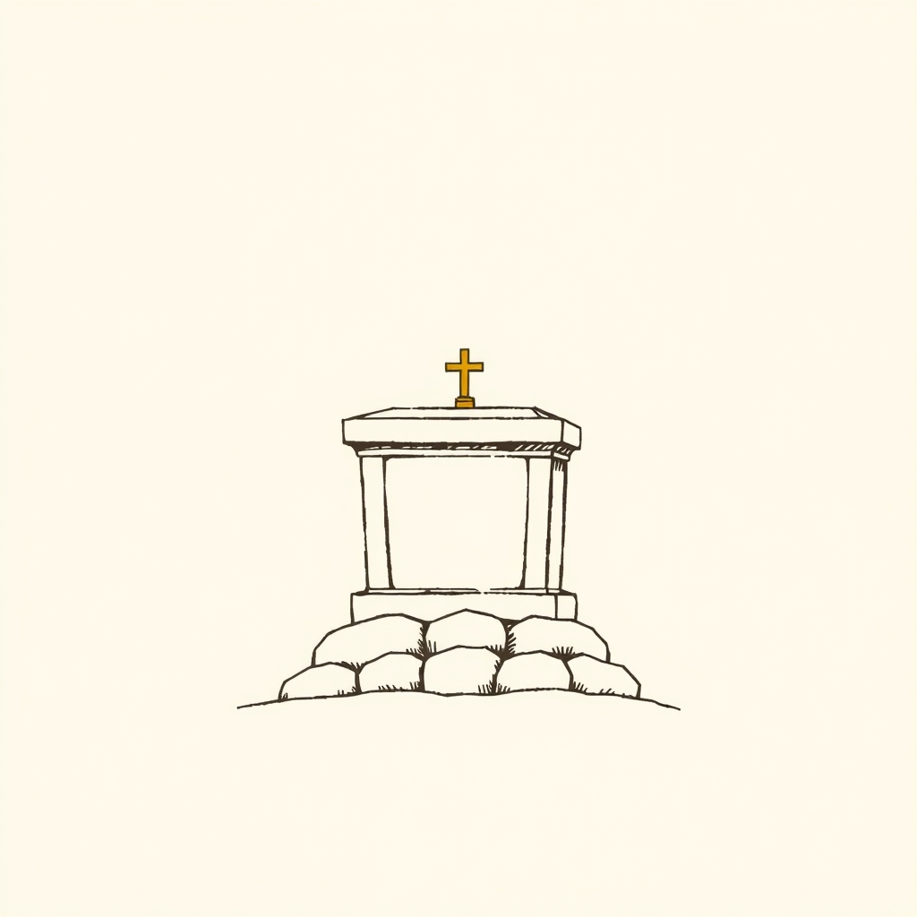 tomb worn by pilgrims