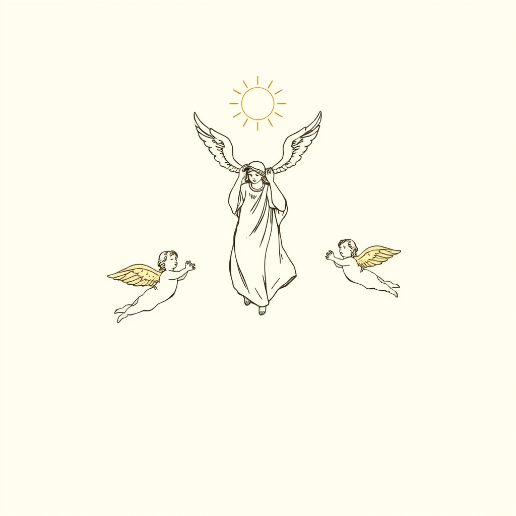 transporté dans les airs par des anges ou des saints