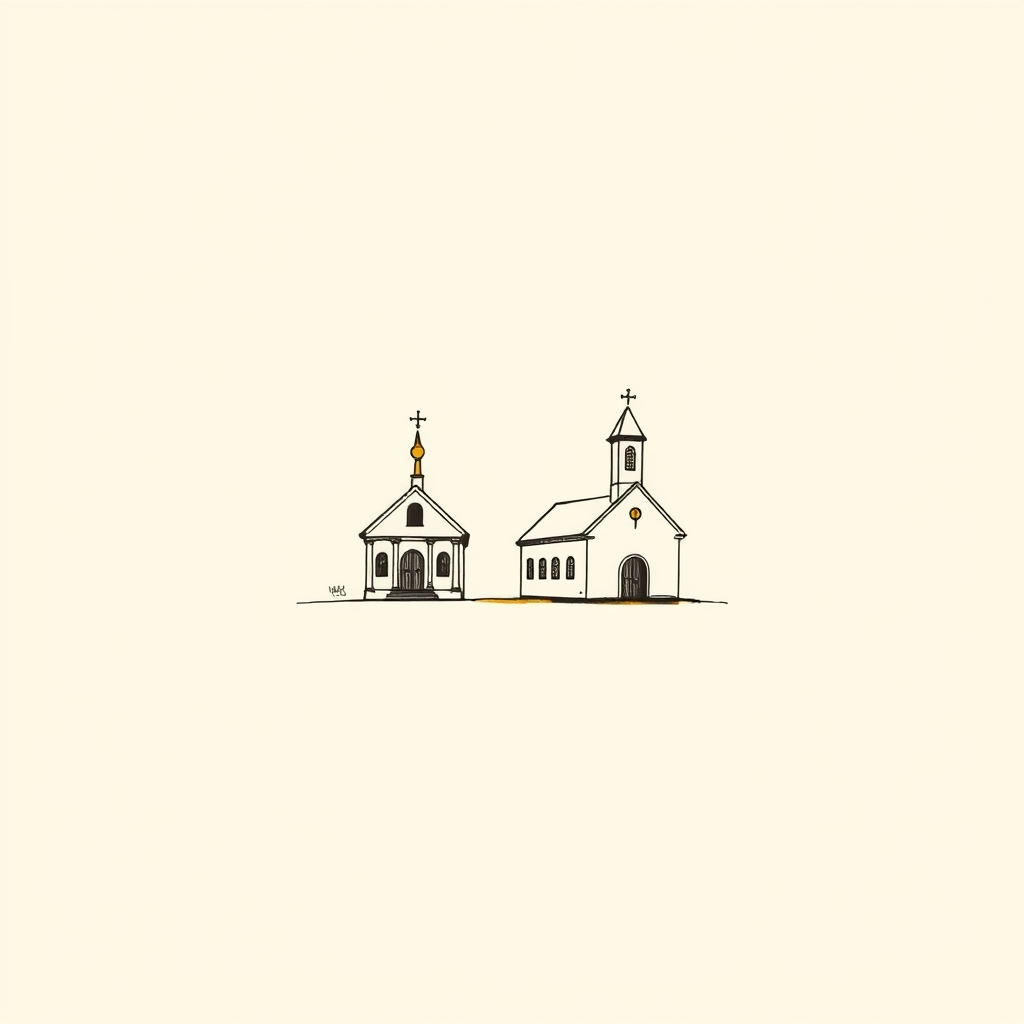 two small church models
