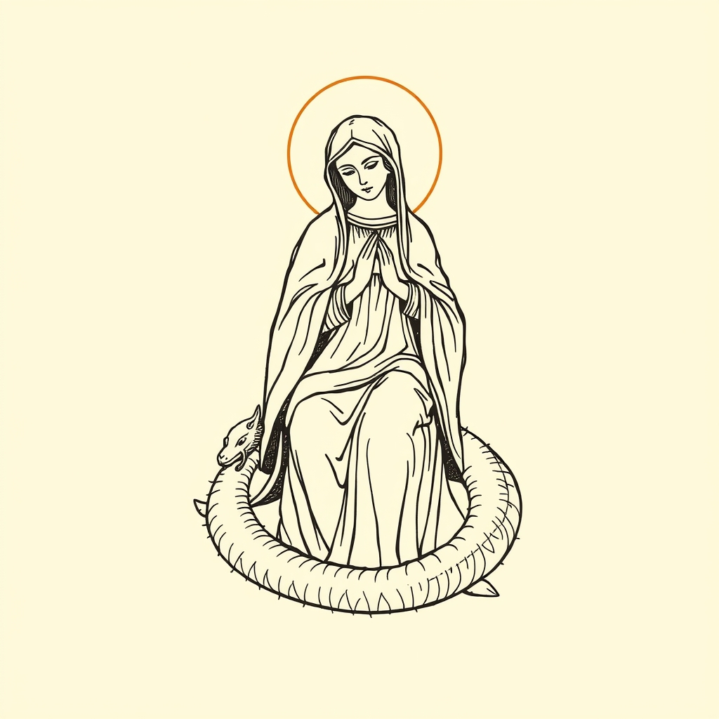 Virgin crushing the serpent (Theotokos)