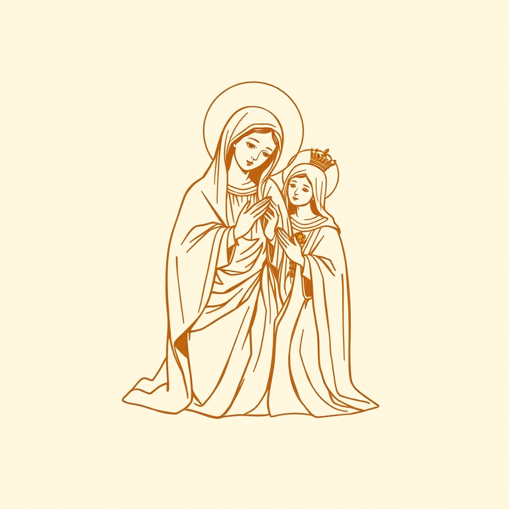 visión de la Virgen y santa Ana