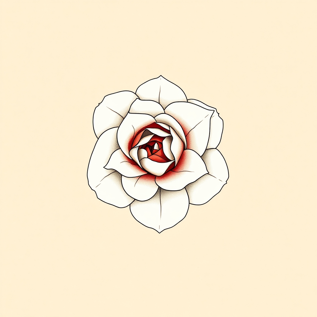 roses blanches et vermeilles