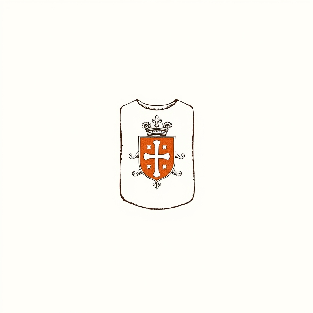 escapulario blanco con las armas de Aragón