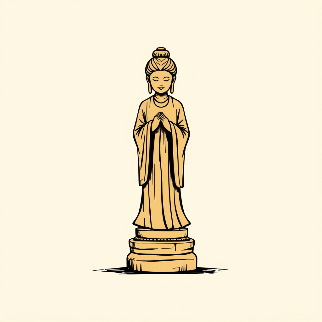 statuette en bois