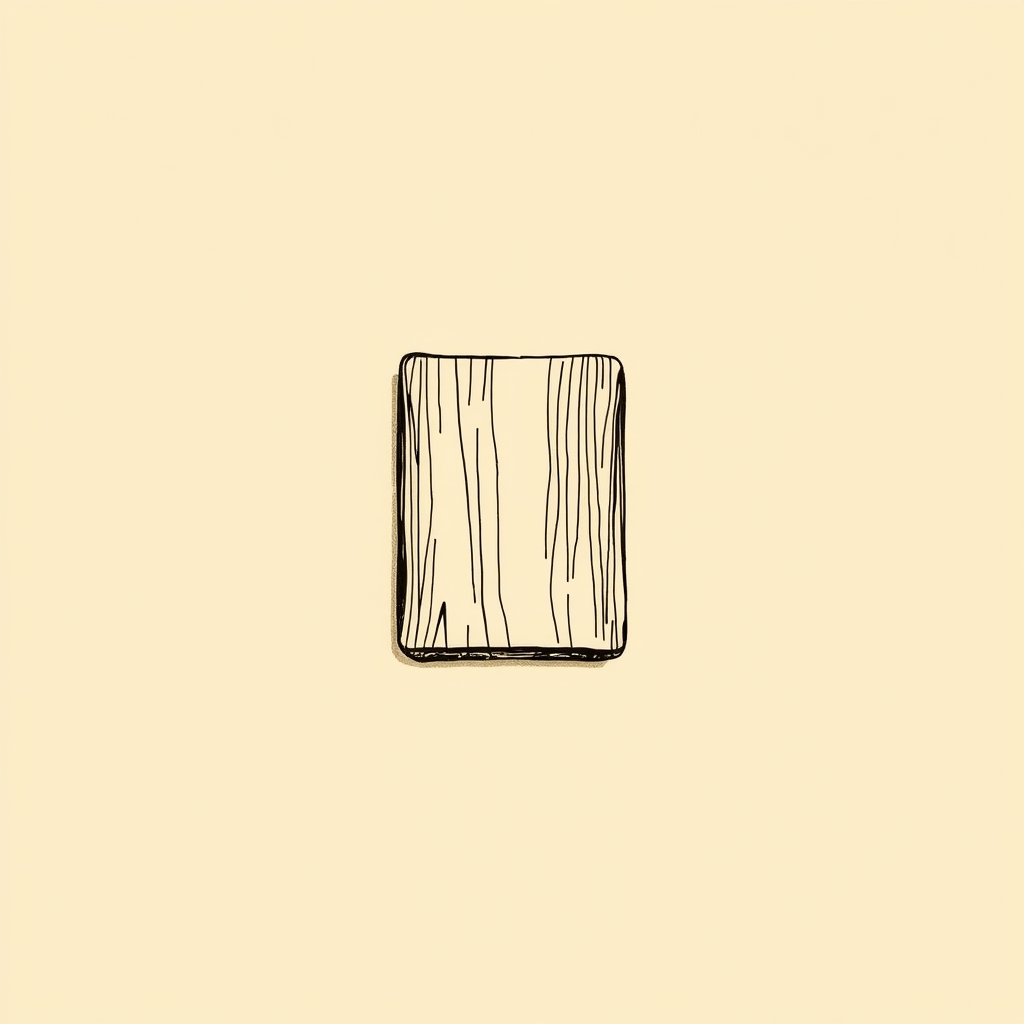 tablette et maillet de bois