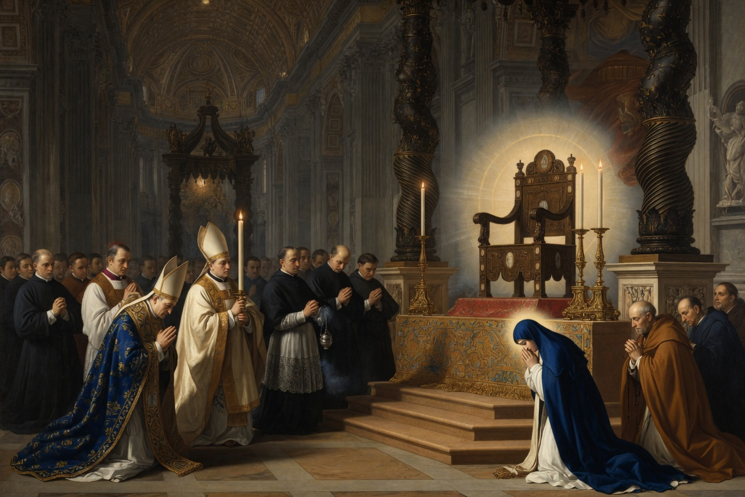 La relique de la chaire de saint Pierre veneree au Vatican